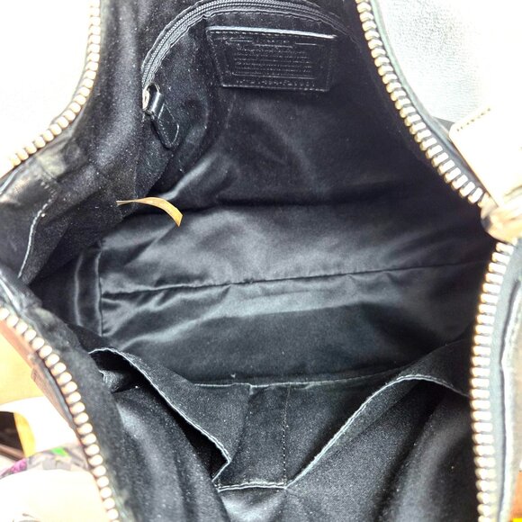 COACH 2014 Charlie Black Leather Kangaroo Pouch Hobo Shoulder Bag 29881 - Picture 5 of 11